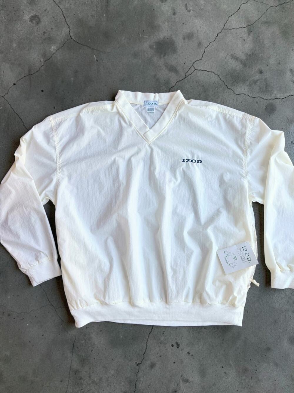 Vintage IZOD Packable Windshirt Pullover Jacket NWT Made Hong Kong Large